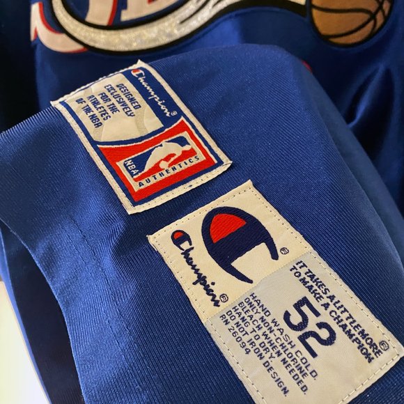 Champion - Allen Iverson Philadelphia 76ers Authentic Jersey (52) BLUE ALTERNATE - Picture 6 of 15